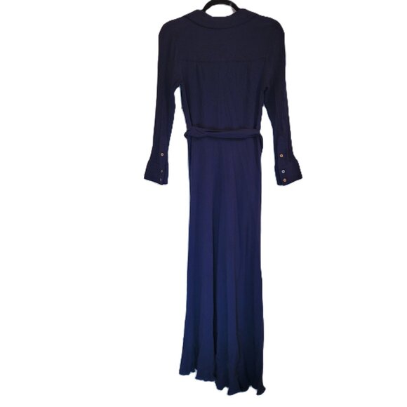 Soft Surroundings Savannah Women's Navy Crinkle Maxi Dress Petite XS - Picture 5 of 13